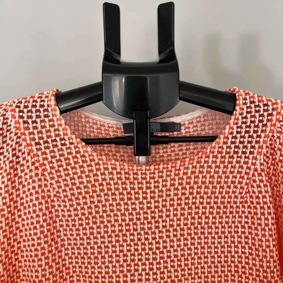 Eva Franco Anthropologie Boho Feather Trim Short Sleeve Top Size XSP - Picture 3 of 11